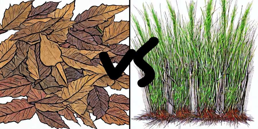 travavslisty Hnědý a zelený materiál pro kompostování - listí a tráva