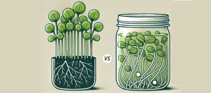 microgreens vs klíčky doma